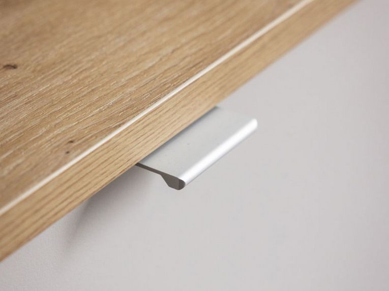 Parete Attrezzata Bianco Crema Marrone Rovere Nodi 5 Ripiani un Cassetto 234x40x178h cm, Modulabile - Alunzio