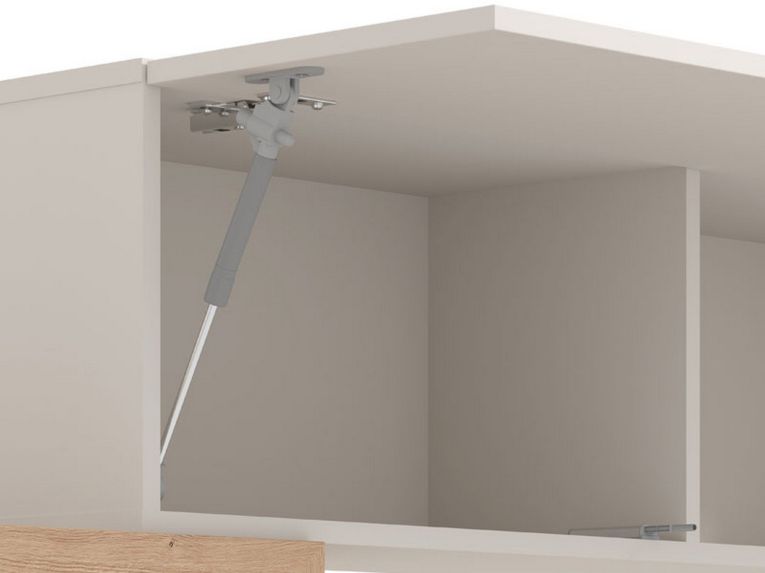 Parete Attrezzata Bianco Crema Marrone Rovere Nodi 6 Ripiani Modulabile 237.5x41.5x160.5h cm, 9 Vani - Tiana