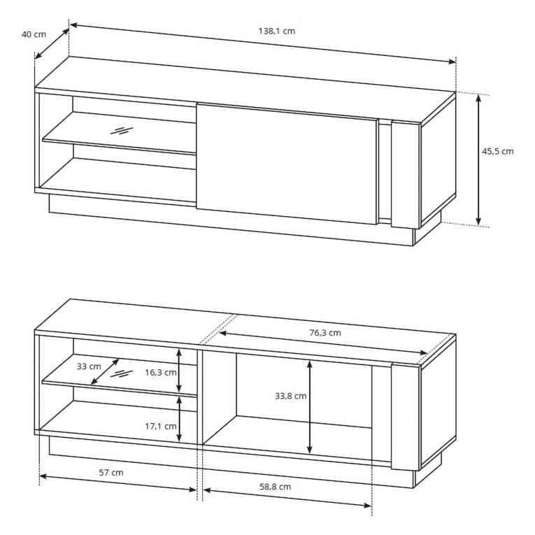 Parete Attrezzata Bianco Lucido Marrone Rovere Modulabile 8 Ripiani, 11 Vani - Kanazala