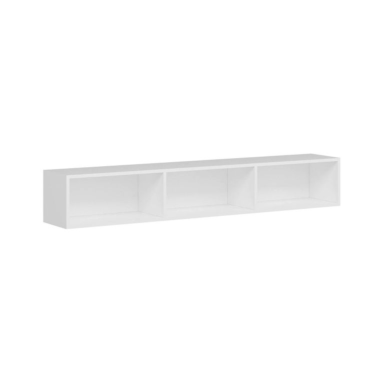 Parete attrezzata Centauri, Composizione soggiorno, Mobile salotto multiuso, Armadio porta TV, 180x32 h30 cm, Bianco
