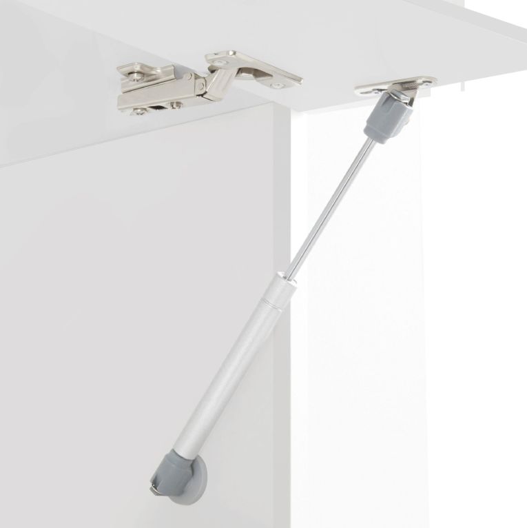 Parete Attrezzata Grigio Ardesia Bianco Lucido 8 Ripiani 5 Ante 245x40x191.2h cm, Apertura Battente - Galatina