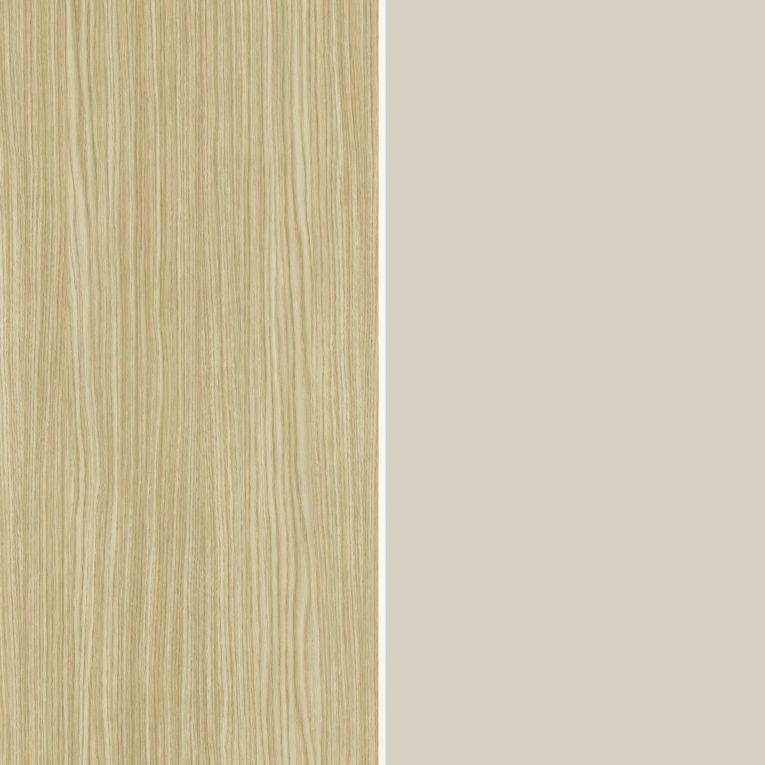 Parete Attrezzata Marrone Acero Beige Cashmere 8 Ripiani 5 Ante 245x40x191.2h cm, Apertura Battente - Galatina