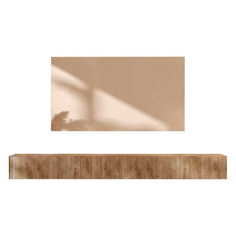 Parete Attrezzata Marrone Pero Bianco Crema Modulabile Apertura Standard, set Componibile Made in Italy - Buti