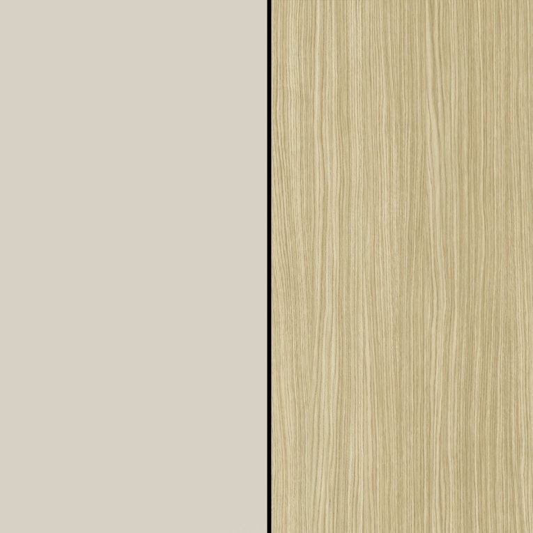 Parete Attrezzata Marrone Rovere Beige Cashmere 14 Ripiani 6 Ante 290x40x191.2h cm, Apertura Battente - Sabbia