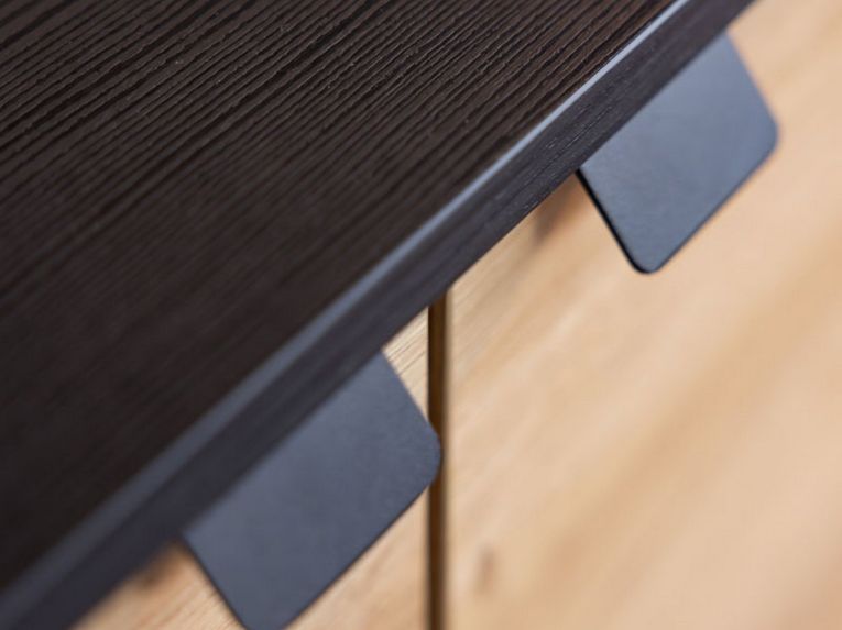 Parete Attrezzata Marrone Rovere Nodi Nero 4 Ripiani 4 Vani 208x40x167h cm, 4 Ante - Staletti