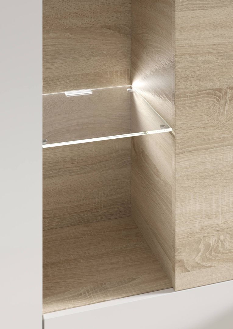 Parete attrezzata moderna 260 cm rovere e bianca - Angioletto