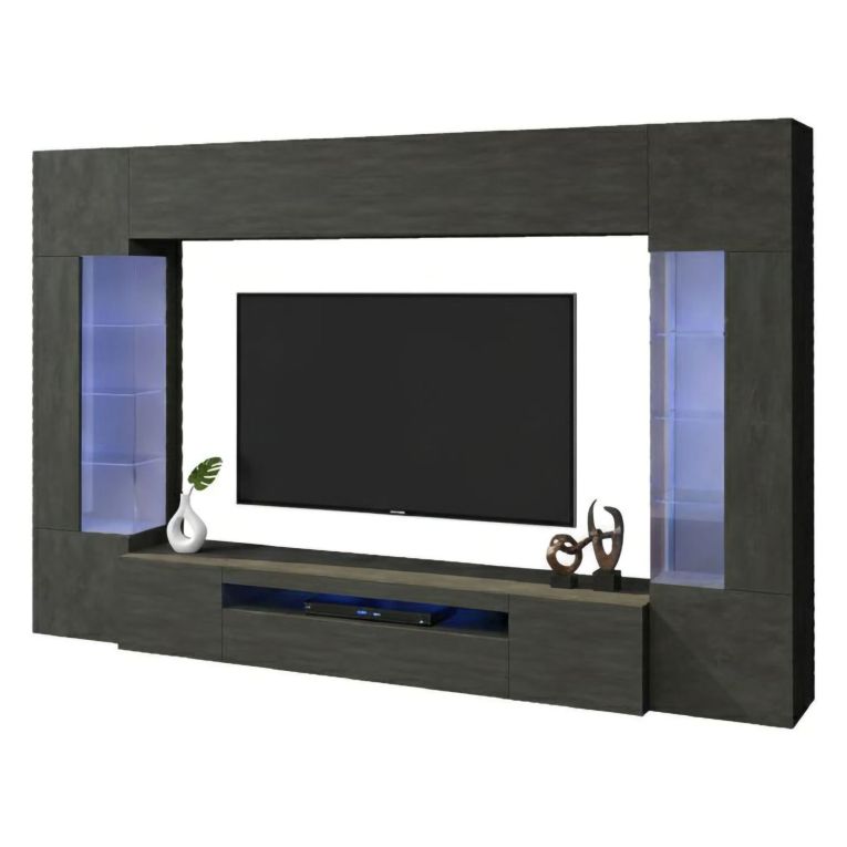 Parete attrezzata modulabile 290cm antracite - Arga