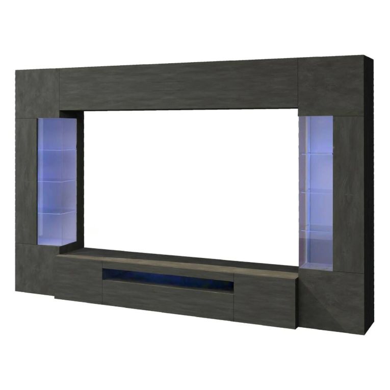 Parete attrezzata modulabile 290cm antracite - Arga