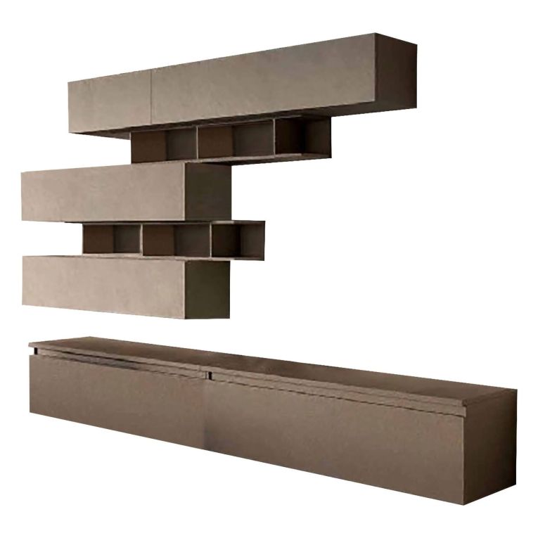 Parete salotto 8 ripiani 276cm bronzo e grigia - Hilaire