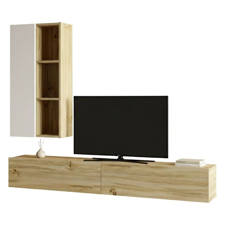 Parete salotto classica 174cm quercia e bianca - Francois