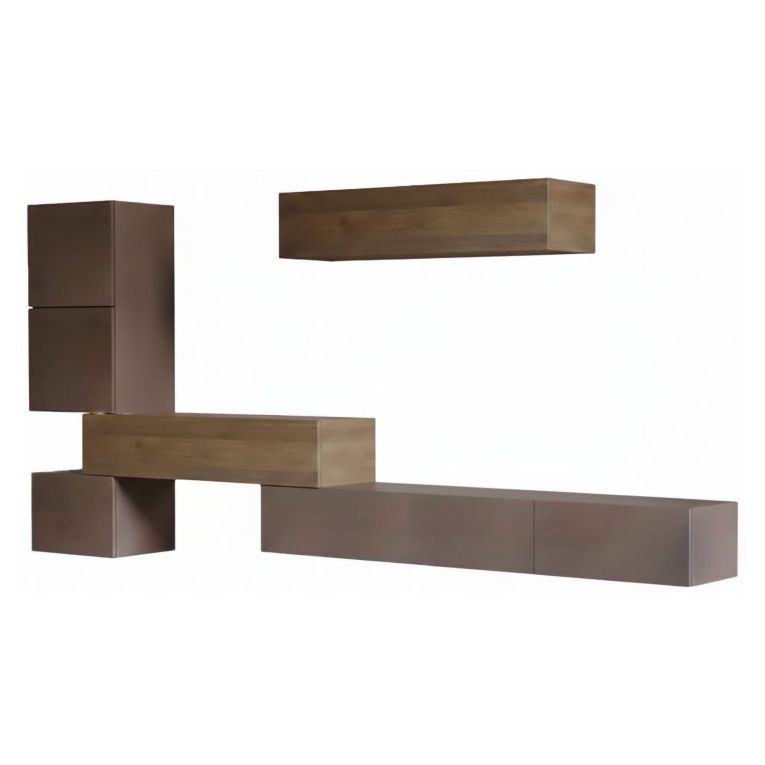 Parete salotto classica 340cm bronzo e noce - Lingling