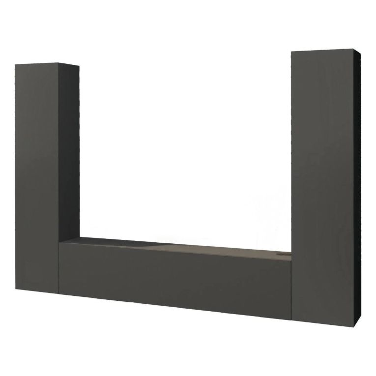 Parete salotto in legno 260cm antracite - Natasha
