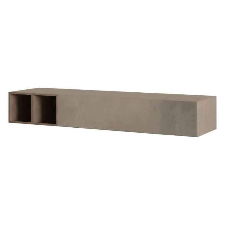 Parete salotto multifunzione 194cm noce e grigia - Koguma