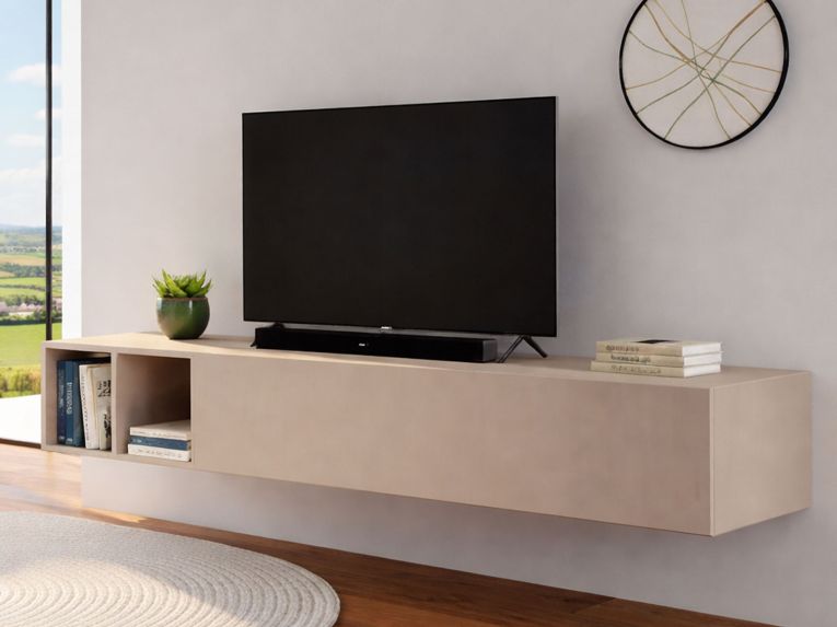 Parete salotto multifunzione 194cm noce e grigia - Koguma