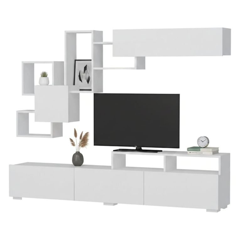 Parete salotto smart 210cm bianca - HuaMulan