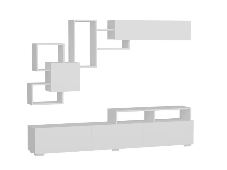 Parete salotto smart 210cm bianca - HuaMulan