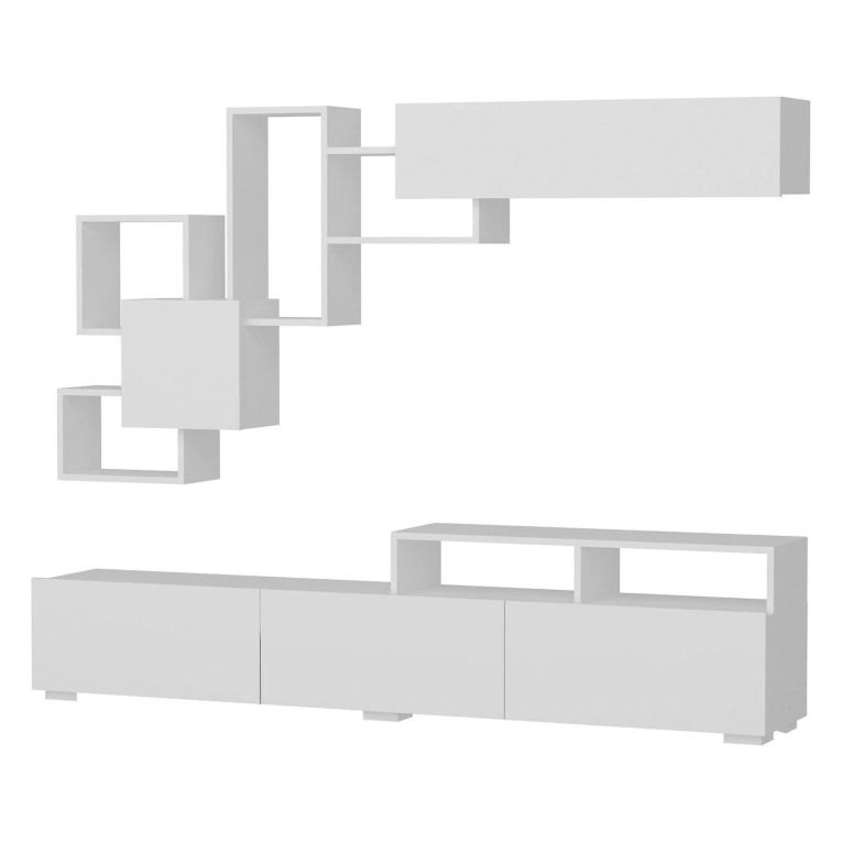 Parete salotto smart 210cm bianca - HuaMulan