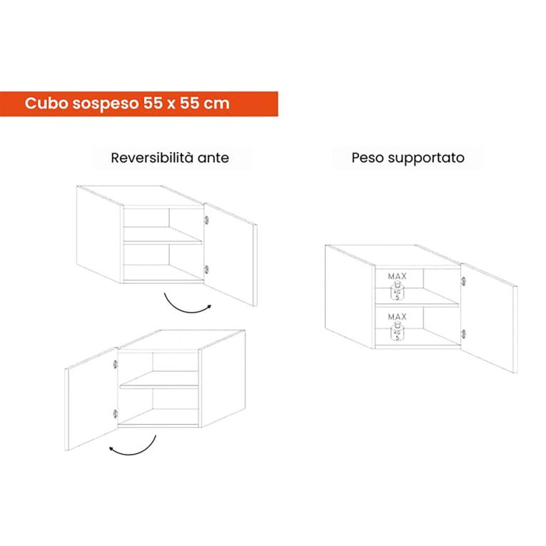 Parete salotto smart 262cm ardesia e grigia scuro - Douglas