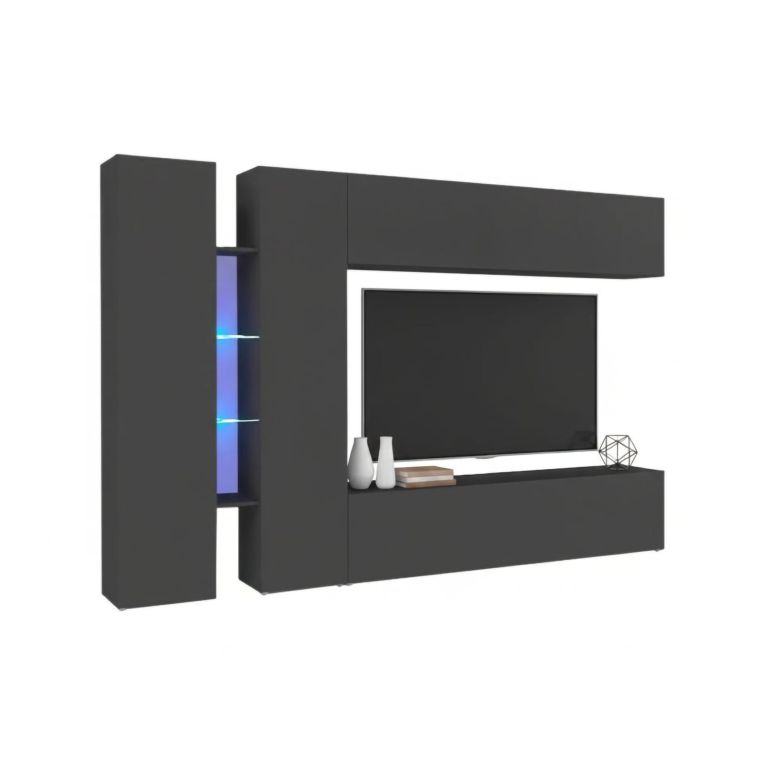 Parete salotto smart 280cm antracite - Enstatite