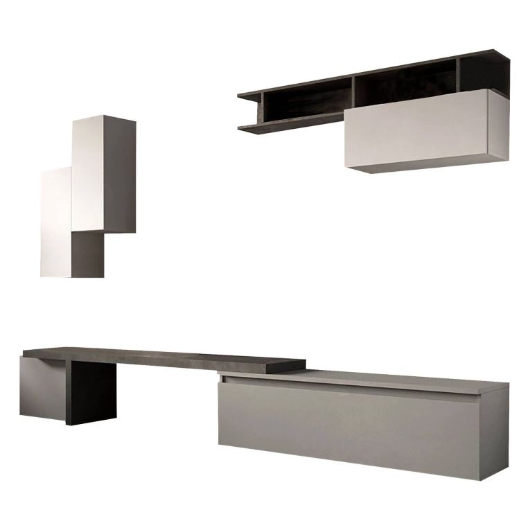 Parete salotto smart 290cm ardesia e grigia - Chris