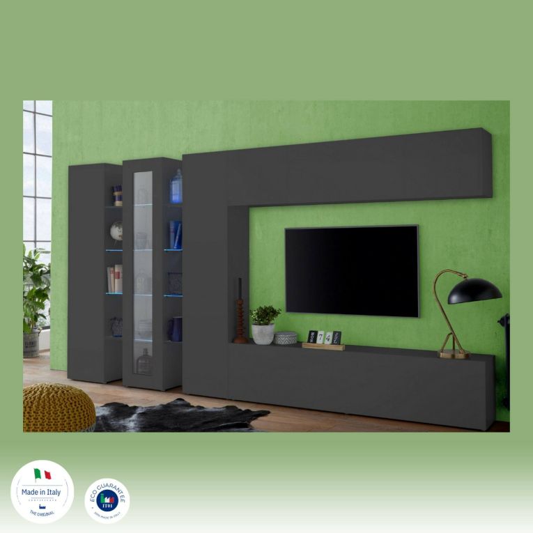 Parete salotto smart 320cm antracite - Bellino
