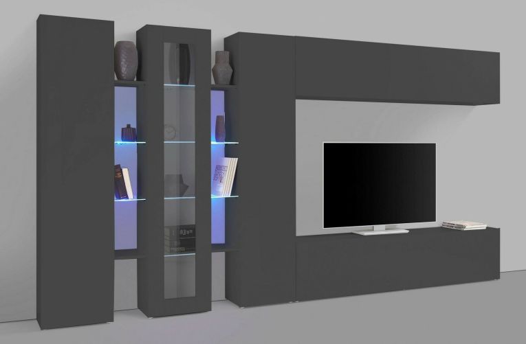 Parete salotto smart 320cm antracite - Bellino