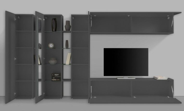Parete salotto smart 320cm antracite - Bellino