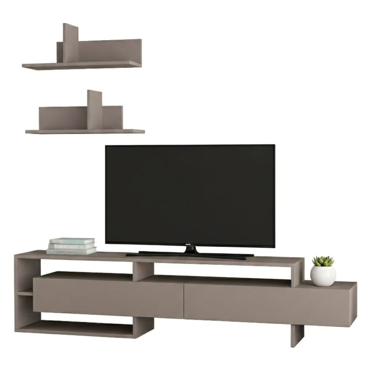 Parete soggiorno moderna 180cm beige - Huko