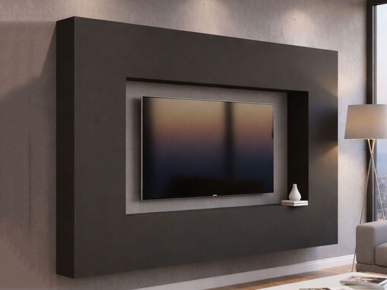 Parete soggiorno multifunzione 260cm antracite - Amel