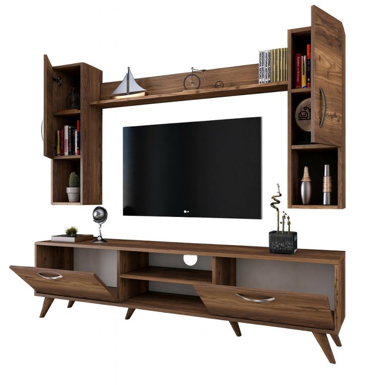 Parete soggiorno smart 180cm noce - Tino