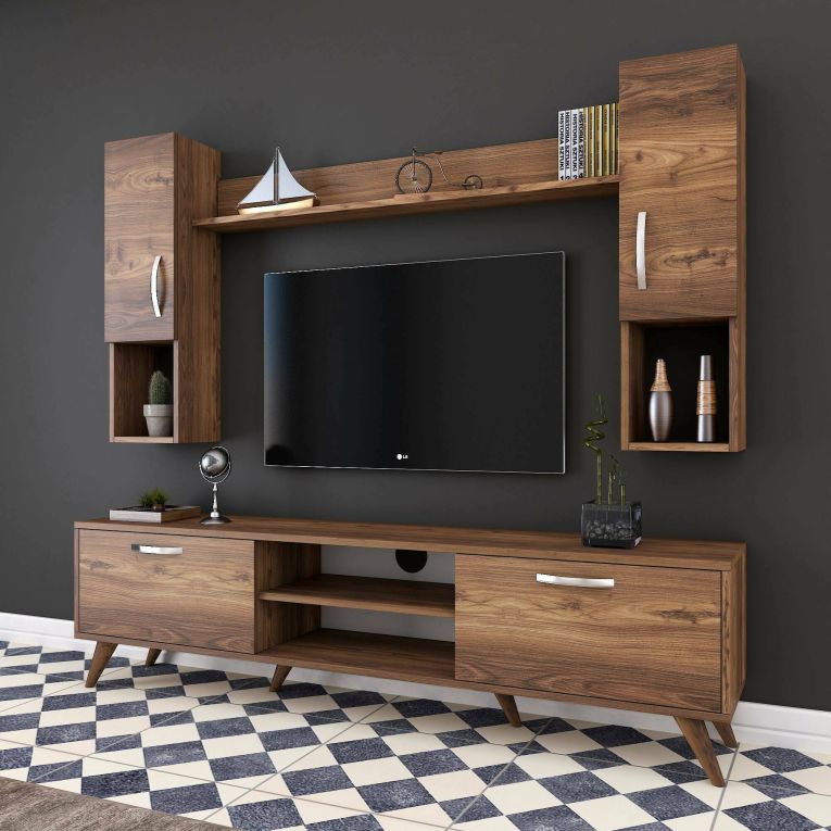 Parete soggiorno smart 180cm noce - Tino