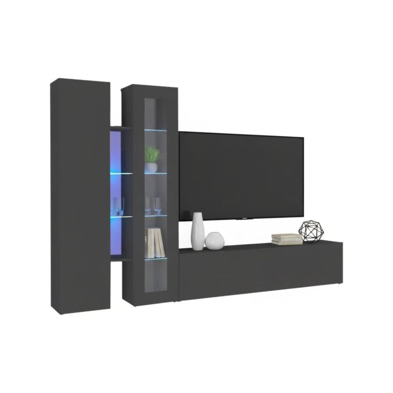 Parete soggiorno smart 280cm antracite - Arin