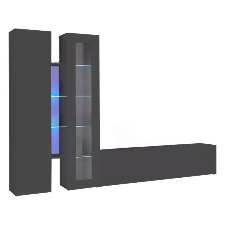 Parete soggiorno smart 280cm antracite - Arin