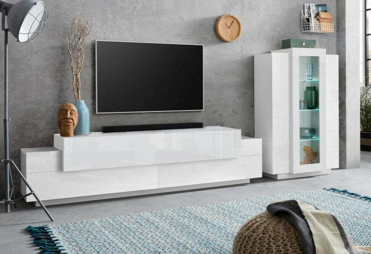 Parete soggiorno smart 280cm bianca - Maja