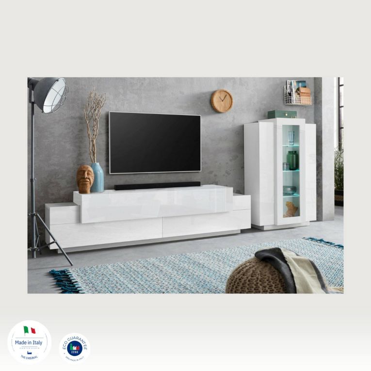 Parete soggiorno smart 280cm bianca - Maja