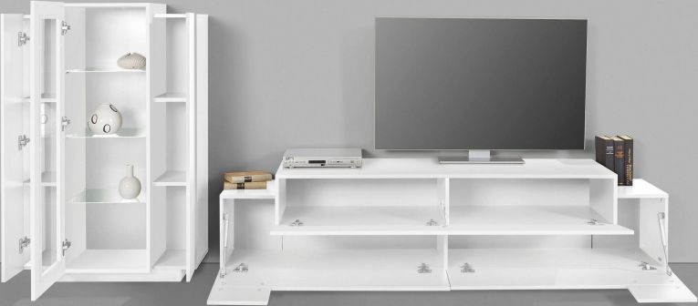 Parete soggiorno smart 280cm bianca - Maja