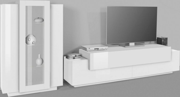 Parete soggiorno smart 280cm bianca - Maja