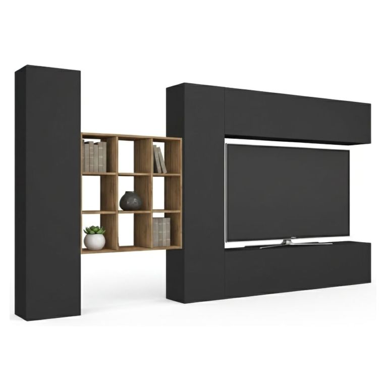 Parete soggiorno smart 350cm antracite - Agira