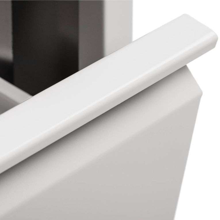 Pattumiera Achros, Cestino portarifiuti, Bidone per raccolta differenziata, Mobile per spazzatura, 60x25 h93 cm, Bianco