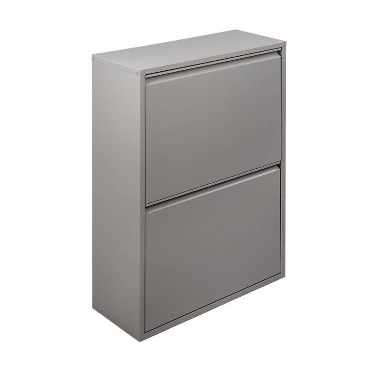 Pattumiera Achros, Cestino portarifiuti, Bidone per raccolta differenziata, Mobile per spazzatura, 60x25 h93 cm, Grigio