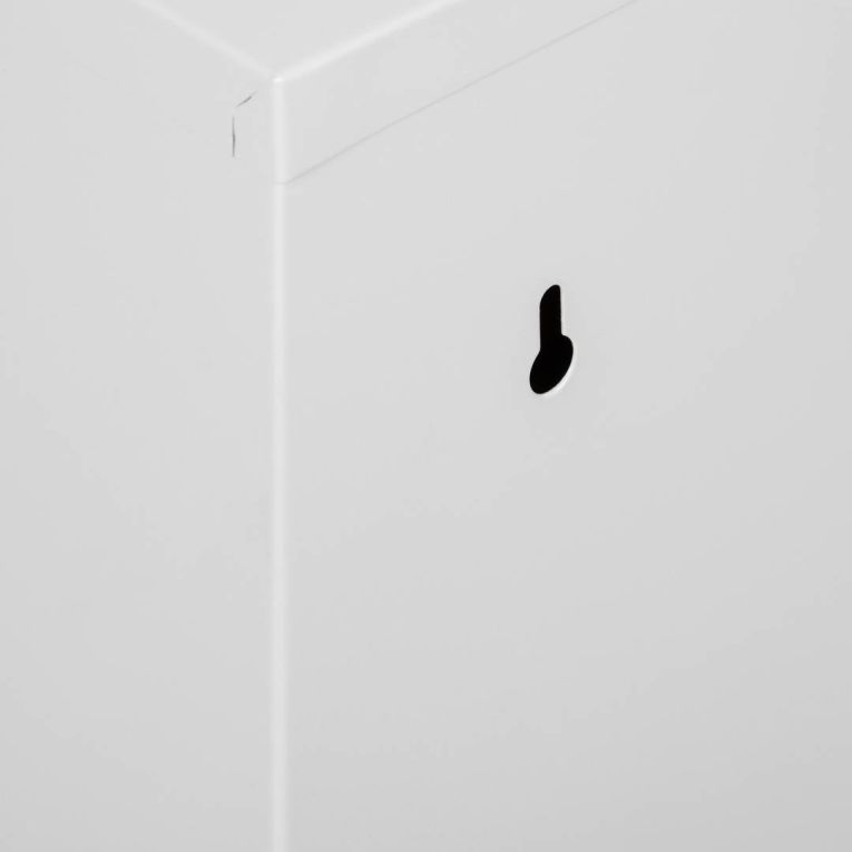 Pattumiera Aller, Bidone per spazzatura, Cestino portarifiuti, Mobile in metallo con secchi per raccolta differenziata, 60x25h92 cm, Bianco