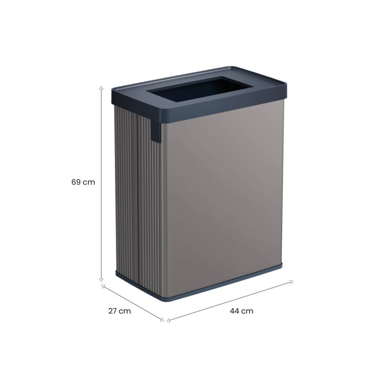 Pattumiera aperta 54 L 44x27x69h cm grigio scuro - Longueuil