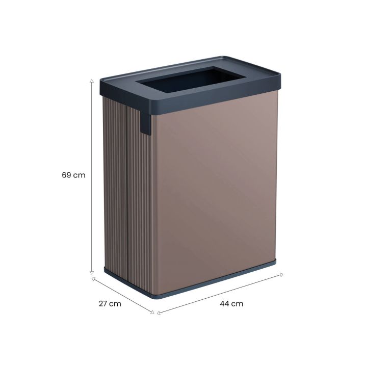 Pattumiera aperta 54 L 44x27x69h cm marrone - Longueuil