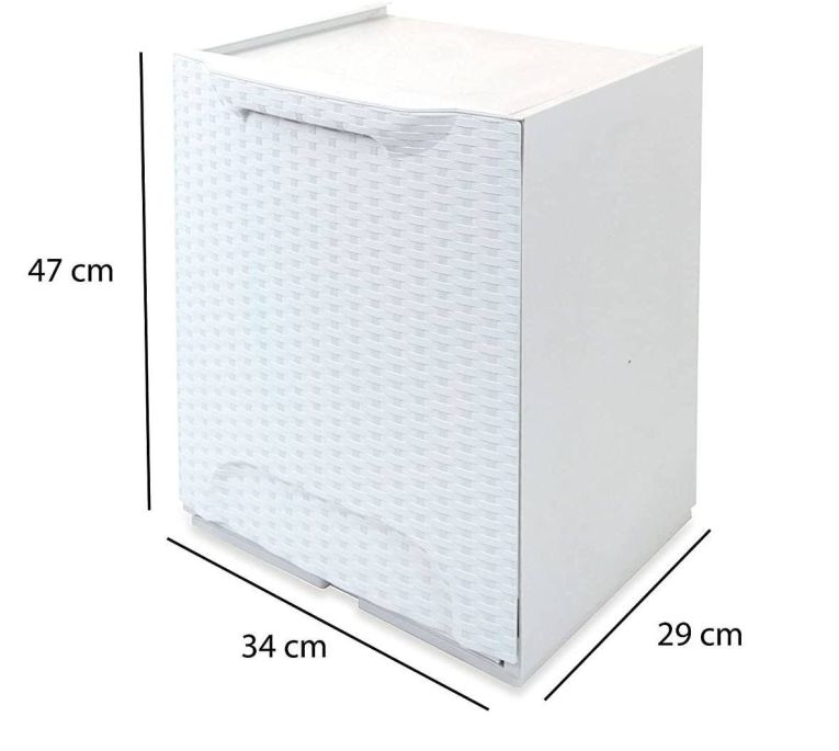 Pattumiera bassa bianco 34x47h cm - Nakri
