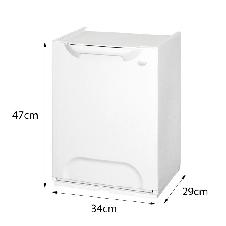 Pattumiera Bianco Capacità 15 lt un Cestino 34x29x47h cm, Cestino Estraibile Made in Italy - Dorothy