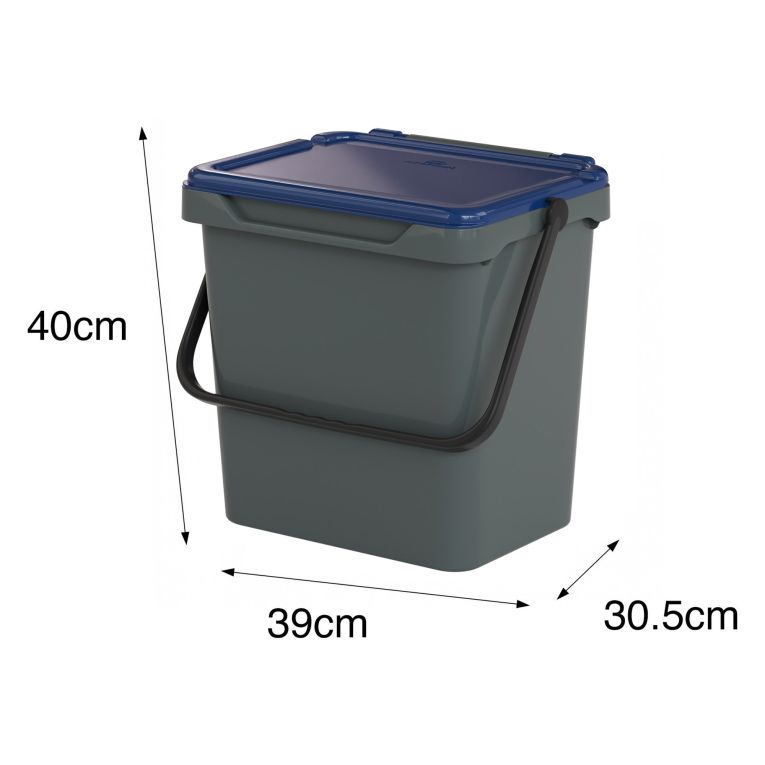 Pattumiera blu Capacità 34 lt un Cestino 40x31x39h cm, Made in Italy - Foscas