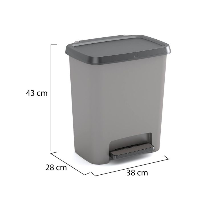 Pattumiera Carleton, 38x28 h43 cm, Grigio scuro