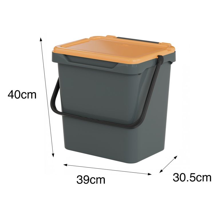 Pattumiera Giallo Capacità 35 lt un Cestino 40x31x39h cm, Made in Italy - Foscas