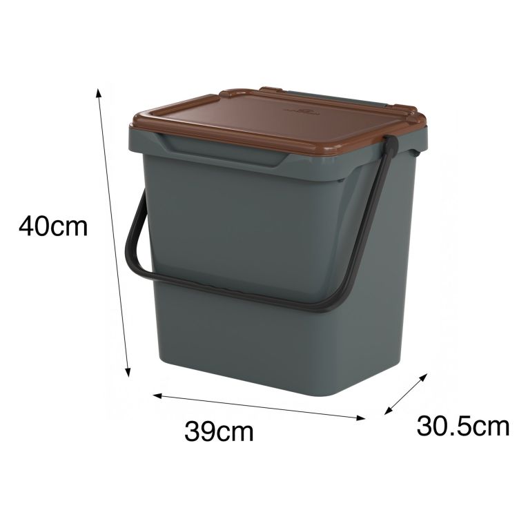 Pattumiera Marrone Capacità 36 lt un Cestino 40x31x39h cm, Made in Italy - Foscas