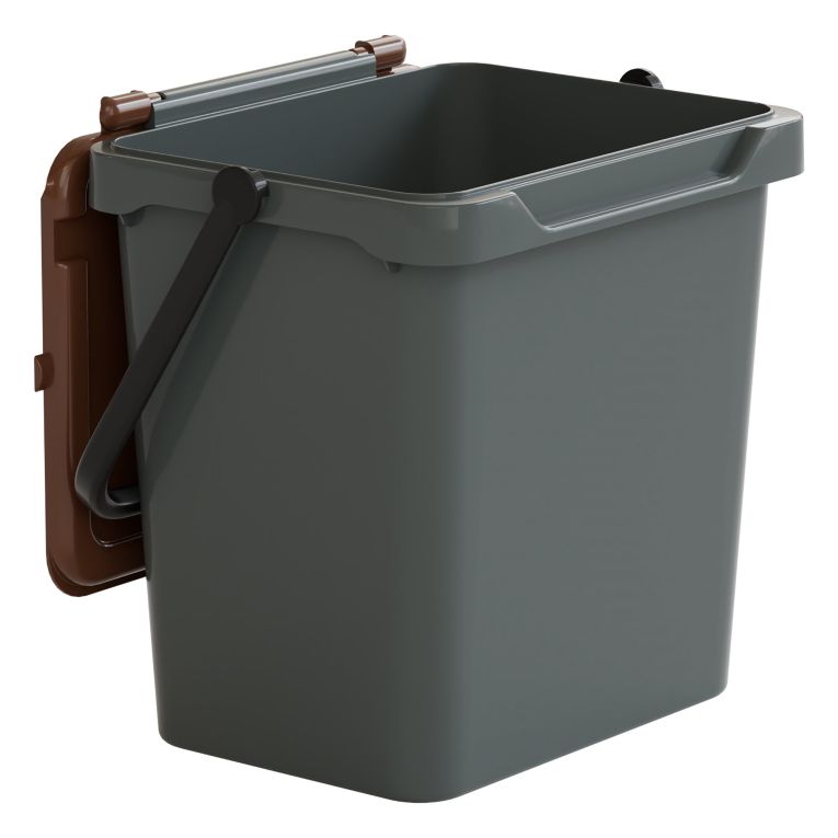 Pattumiera Marrone Capacità 36 lt un Cestino 40x31x39h cm, Made in Italy - Foscas
